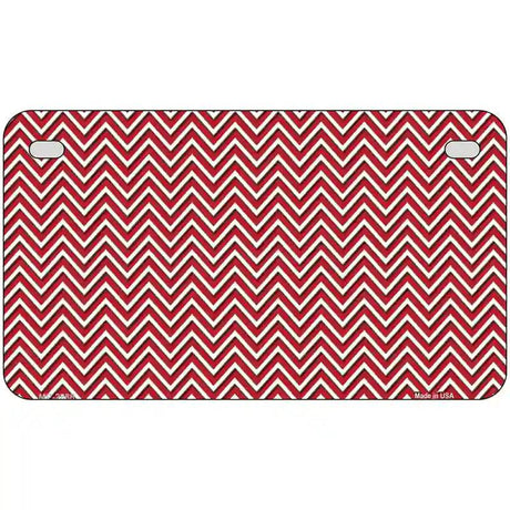 Red White Chevron Metal Novelty License Plate 7" x 4" (MP)