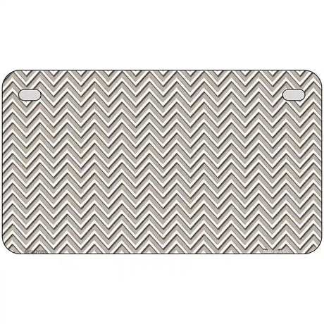 Tan White Chevron Metal Novelty License Plate 7" x 4" (MP)