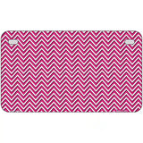 Pink White Chevron Metal Novelty License Plate 7" x 4" (MP)