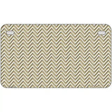 Gold White Chevron Metal Novelty License Plate 7" x 4" (MP)