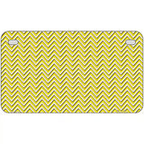 Yellow White Chevron Metal Novelty License Plate 7" x 4" (MP)