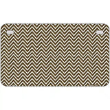 Brown White Chevron Metal Novelty License Plate 7" x 4" (MP)