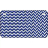 Blue White Chevron Metal Novelty License Plate 7" x 4" (MP)