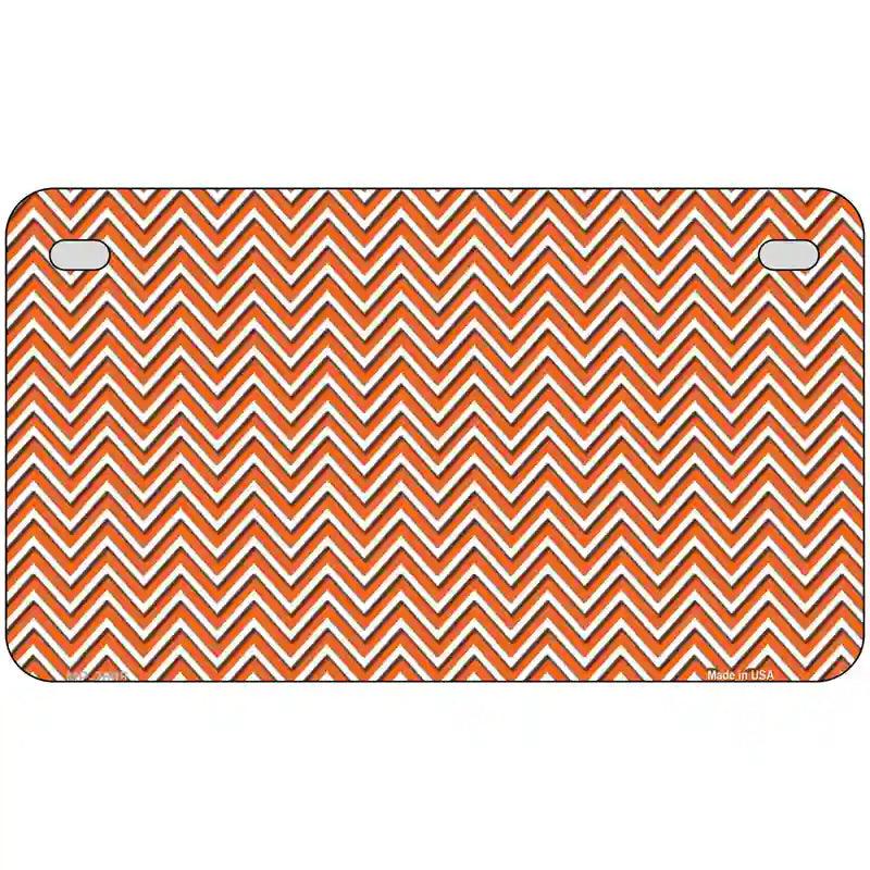 Orange White Chevron Metal Novelty License Plate 7" x 4" (MP)