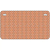 Orange White Chevron Metal Novelty License Plate 7" x 4" (MP)