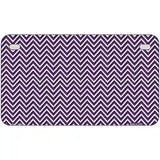 Purple White Chevron Metal Novelty License Plate 7" x 4" (MP)