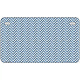 Light Blue White Chevron Metal Novelty License Plate 7" x 4" (MP)