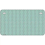 Mint White Chevron Metal Novelty License Plate 7" x 4" (MP)