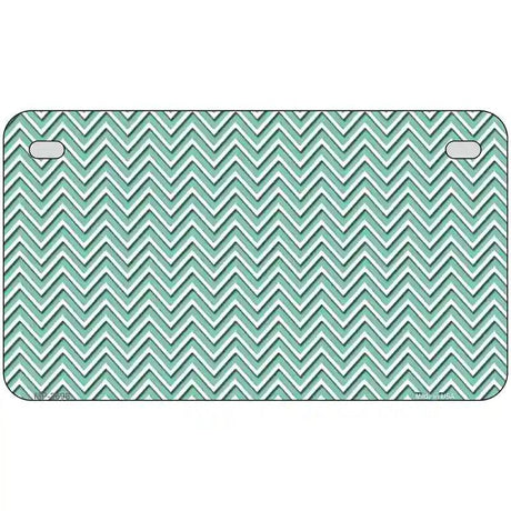 Mint White Chevron Metal Novelty License Plate 7" x 4" (MP)