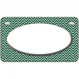 Green White Chevon White Center Oval Metal Novelty License Plate 7" x 4" (MP)