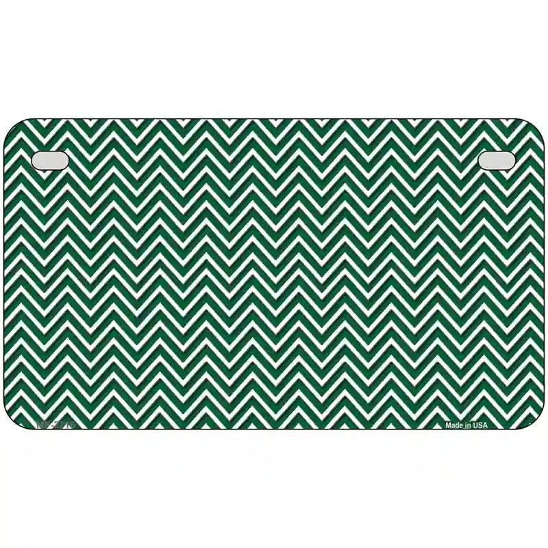 Green White Chevron Metal Novelty License Plate 7" x 4" (MP)