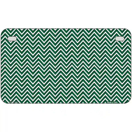 Green White Chevron Metal Novelty License Plate 7" x 4" (MP)