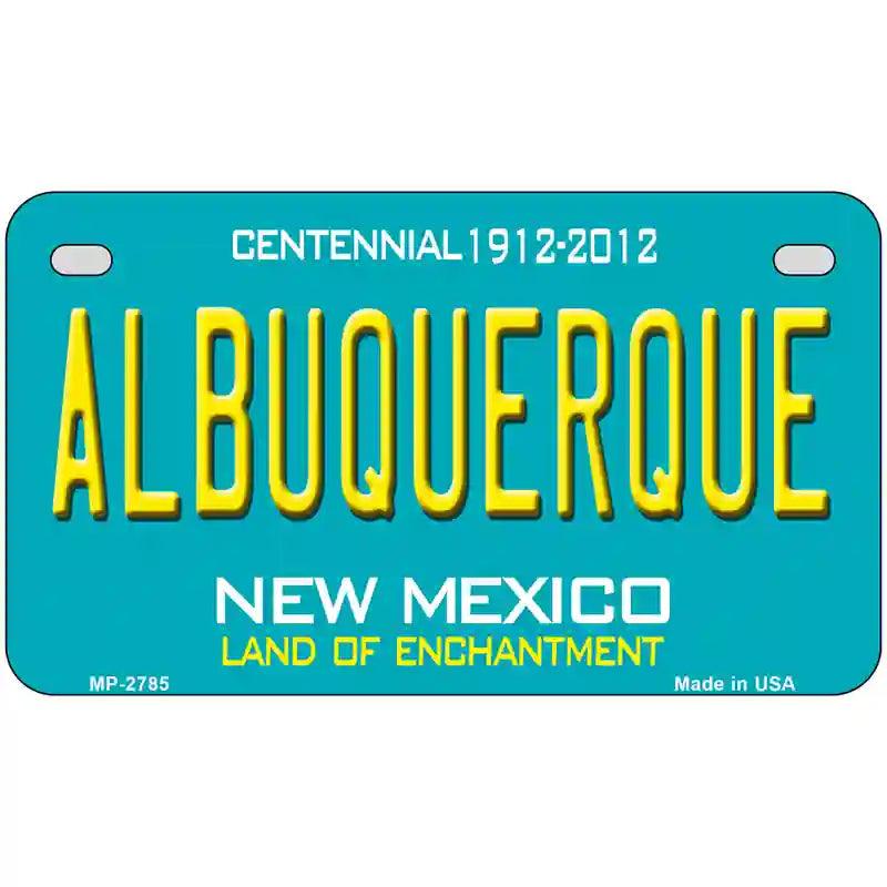 Albuquerque New Mexico Teal Novelty Metal License Plate 7" x 4" (MP)