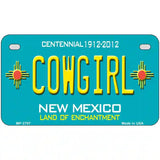 Cowgirl New Mexico Teal Novelty Metal License Plate 7" x 4" (MP)