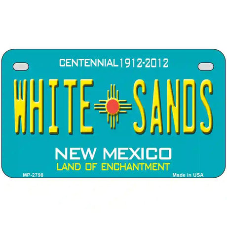 White Sands New Mexico Teal Novelty Metal License Plate 7" x 4" (MP)