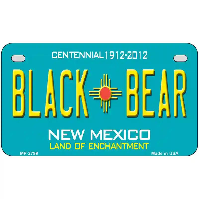 Black Bear New Mexico Teal Novelty Metal License Plate 7" x 4" (MP)