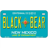 Black Bear New Mexico Teal Novelty Metal License Plate 7" x 4" (MP)