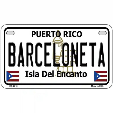 Barceloneta Puerto Rico Metal Novelty License Plate 7" x 4" (MP)