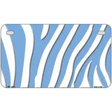 Light Blue White Zebra Metal Novelty License Plate 7" x 4" (MP)