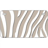 Tan White Zebra Metal Novelty License Plate 7" x 4" (MP)