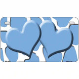 Light Blue White Giraffe Light Blue Centered Hearts Novelty License Plate 7" x 4" (MP)