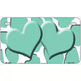 Mint White Giraffe Mint Centered Hearts Novelty License Plate 7" x 4" (MP)