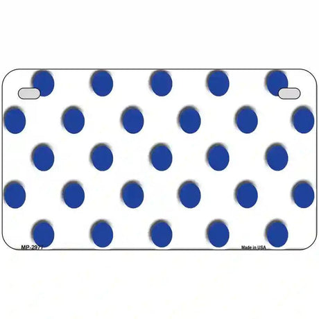 Blue White Polka Dot Metal Novelty License Plate 7" x 4" (MP)