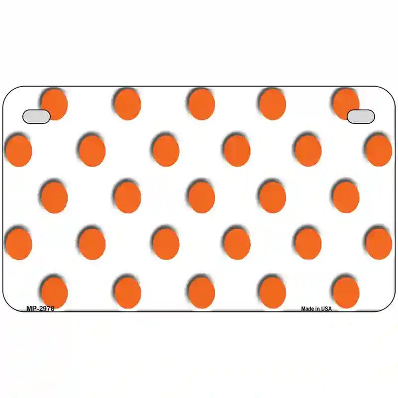 Orange White Polka Dot Metal Novelty License Plate 7" x 4" (MP)