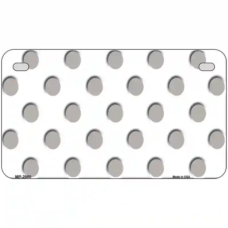 Grey White Polka Dot Metal Novelty License Plate 7" x 4" (MP)