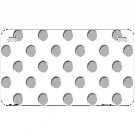 Grey White Polka Dot Metal Novelty License Plate 7" x 4" (MP)