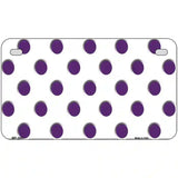Purple White Polka Dot Metal Novelty License Plate 7" x 4" (MP)