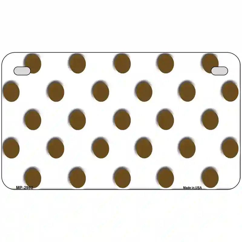 Brown White Polka Dot Metal Novelty License Plate 7" x 4" (MP)
