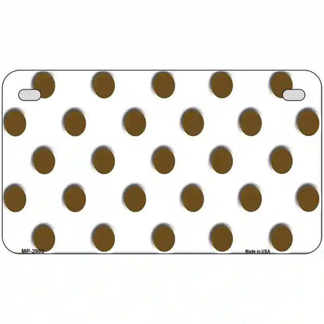 Brown White Polka Dot Metal Novelty License Plate 7" x 4" (MP)