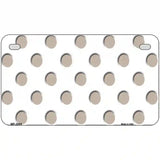 Tan White Polka Dot Metal Novelty License Plate 7" x 4" (MP)