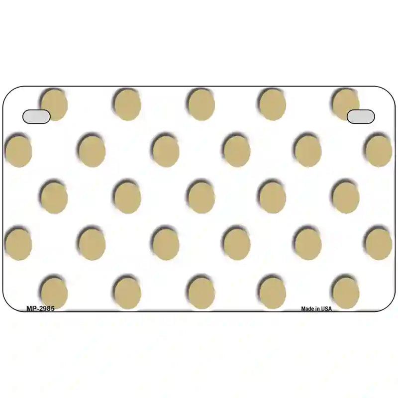 Gold White Polka Dot Metal Novelty License Plate 7" x 4" (MP)