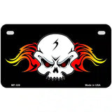 Skull Flame Metal Novelty License Plate 7" x 4" (MP)