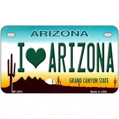 I Love Arizona Novelty Metal Novelty License Plate 7" x 4" (MP)