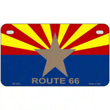 Route 66 Arizona Flag Metal License Plate 7" x 4" (MP)