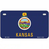 Kansas State Flag Metal Novelty License Plate 7" x 4" (MP)