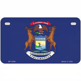 Michigan State Flag Metal Novelty License Plate 7" x 4" (MP)