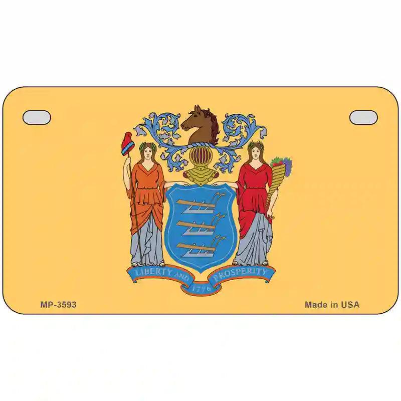 New Jersey State Flag Metal Novelty License Plate 7" x 4" (MP)
