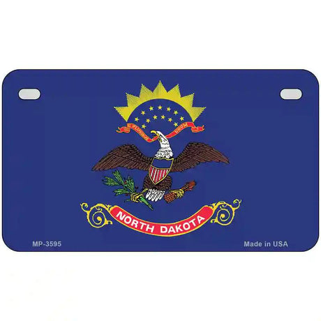 North Dakota State Flag Metal Novelty License Plate 7" x 4" (MP)