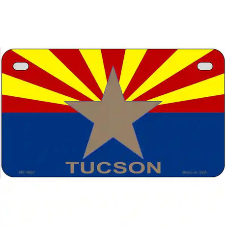 Tucson Arizona State Flag Metal Novelty License Plate 7" x 4" (MP)