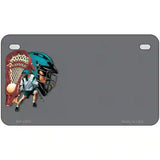 Lacrosse Offset Metal Novelty License Plate 7" x 4" (MP)