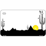 Southwest Cactus Sunrise White Metal Novelty License Plate 7" x 4" (MP)