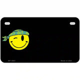 Winking Peace Smiley Offset Metal Novelty License Plate 7" x 4" (MP)