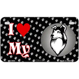 I Love My Collie Metal Novelty License Plate 7" x 4" (MP)