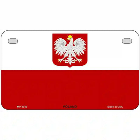 Poland Eagle Flag Metal Novelty License Plate 7" x 4" (MP)