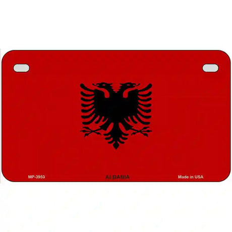 Albania Flag Metal Novelty License Plate 7" x 4" (MP)