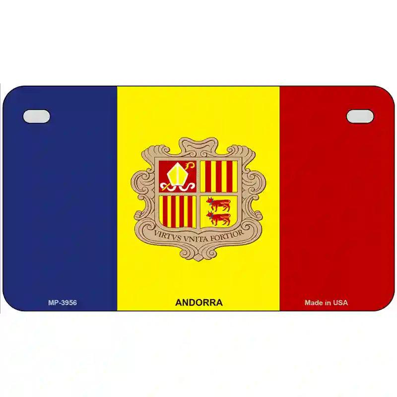 Andorra Flag Metal Novelty License Plate 7" x 4" (MP)